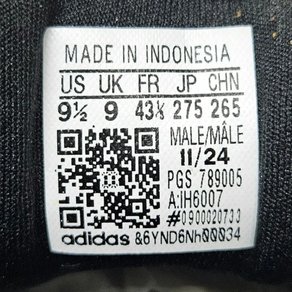 Adidas Response Running Shoes IH6007 Core Black White Men's Size‎ 9.5